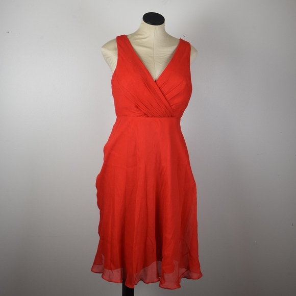J. Crew Dresses & Skirts - J. Crew Red Heidi Silk Midi Dress 4